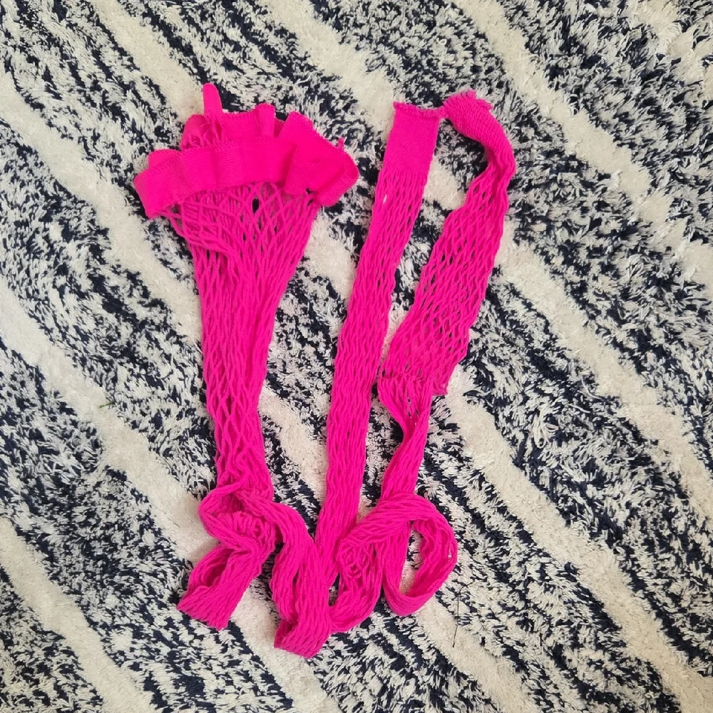 Bright Neon Pink Fishnet Tights One Size Festival Rave Y2K Party Pantyhose New